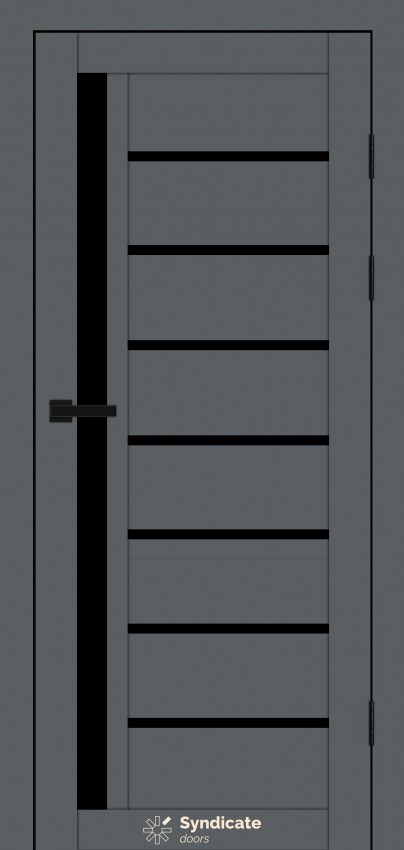Двери Syndicat Doors PVC 101 Эмелия Графитико чёрное стекло